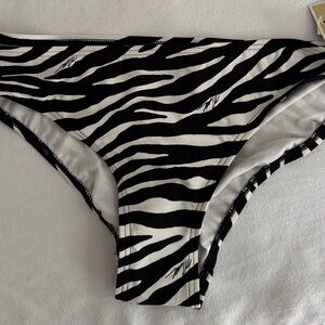Michael Kors Black and White Zebra Bikini Bottom
